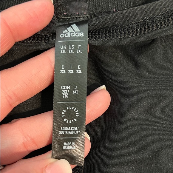 adidas Pink and Red Printed Athletic Shorts - Picture 2 of 6